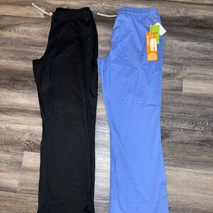 Women’s Size Medium Scrub Bottoms Pants Flare Leg Pockets NWT Black Blue